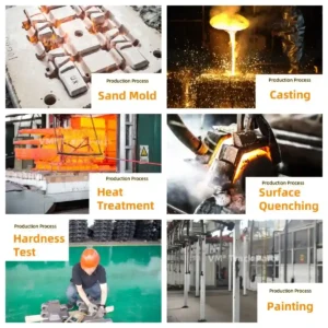 The production process for crawler crane track shoes